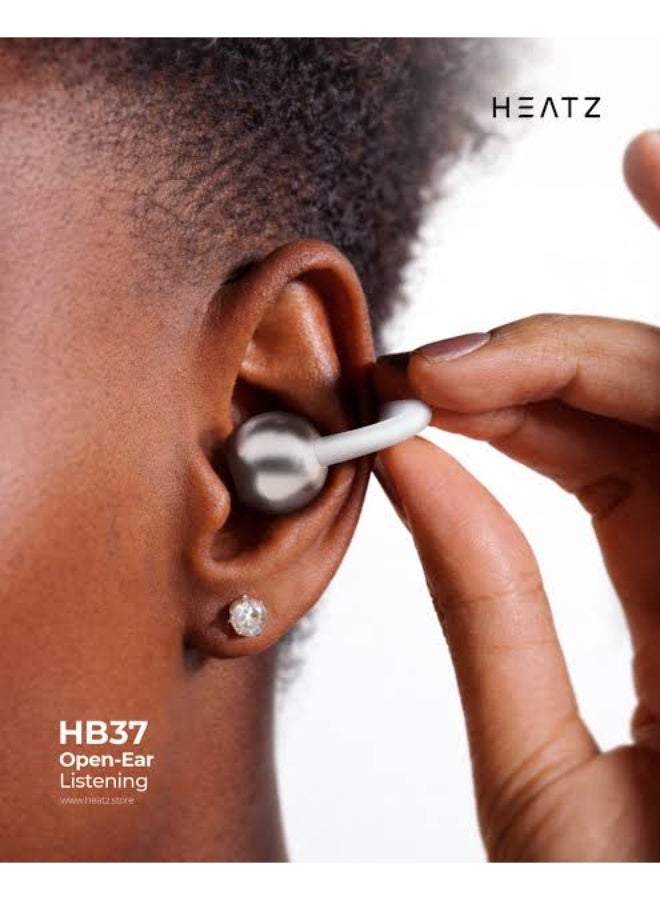 HEATZ HB37 Open-Ear Wireless Earbuds with Secure Clip-On Hook & Compact Charging Case - Image 1