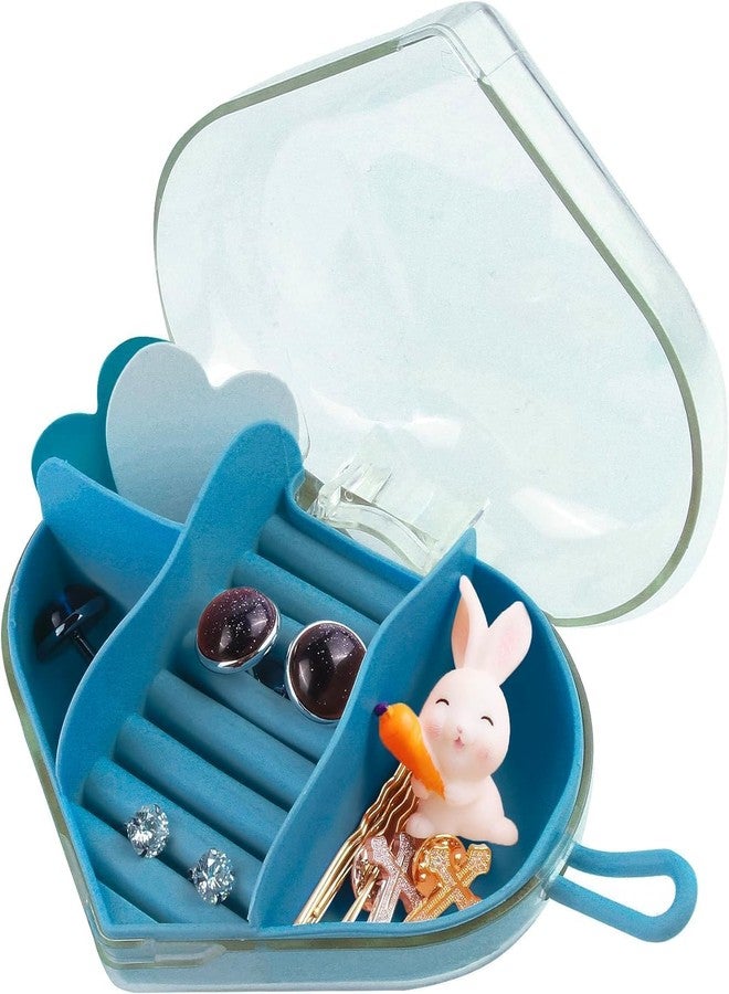 Doville Acrylic Heart Shape Jewelry Organizer Rings Earrings Holder Box Transparent Mini Storage Organizer Portable Display Storage Box for Travel and Trip - Image 1
