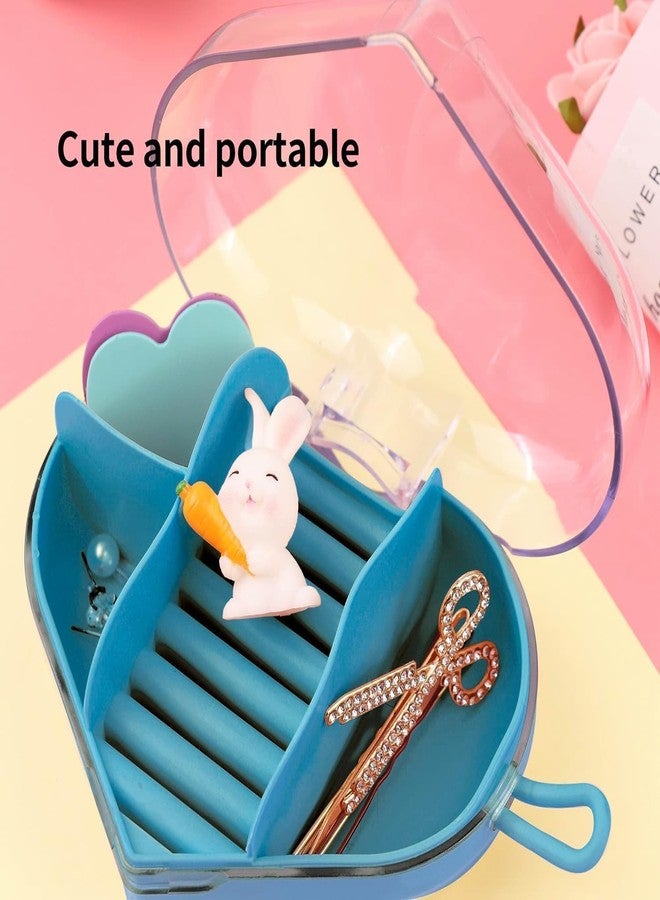 Doville Acrylic Heart Shape Jewelry Organizer Rings Earrings Holder Box Transparent Mini Storage Organizer Portable Display Storage Box for Travel and Trip - Image 2
