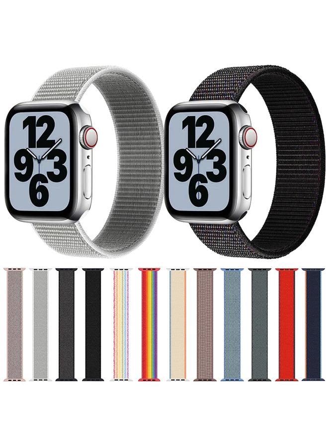 سوار ساعة نايلون أحادي اللفة، المقاس: L 155 مم لساعة Apple Watch Series 9u00268u00267 41 مم / SE 3u0026SE 2u00266u0026SEu00265u00264 40 مم / 3u00262u00261 38 مم - Image 2
