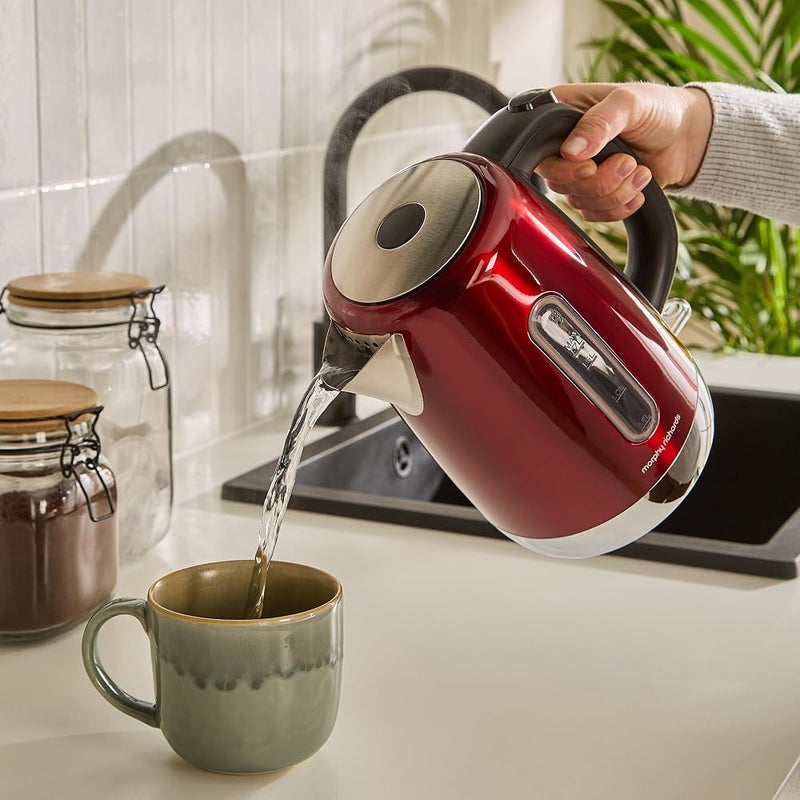 Morphy Richards Equip Red Jug Teapot, 1.7 Litre, Fast Boil, Lime Filter, 102785 - Image 4
