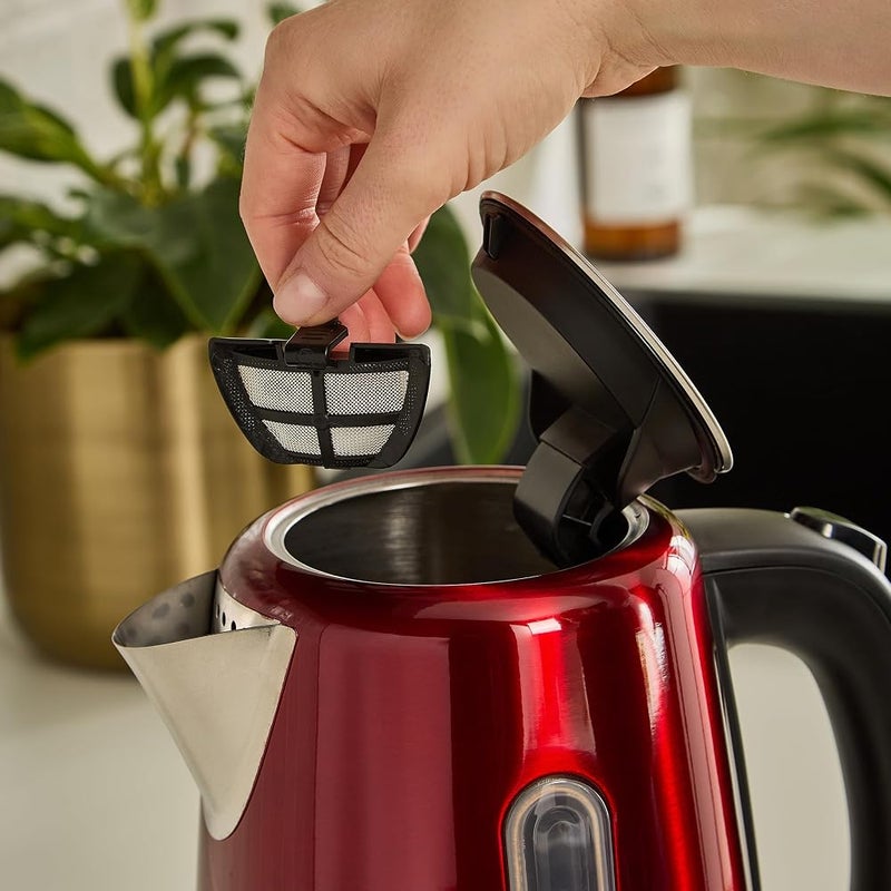 Morphy Richards Equip Red Jug Teapot, 1.7 Litre, Fast Boil, Lime Filter, 102785 - Image 5