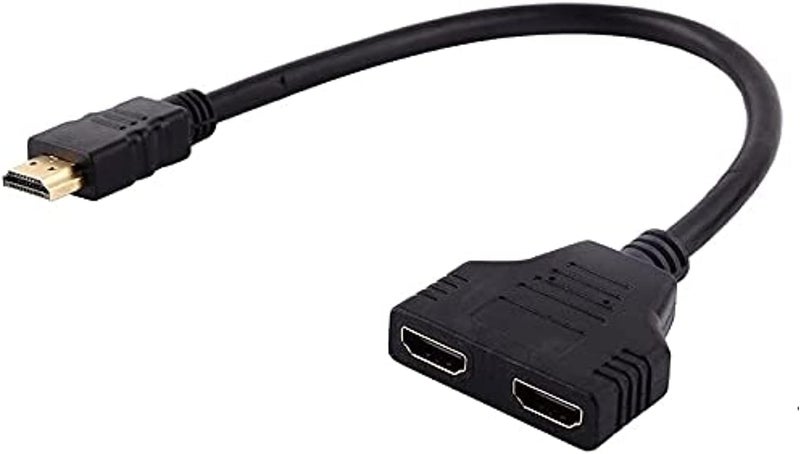 1 In 2 Out HDMI Splitter - 1080P Male to Dual Female Adapter for HDTV, LCD, Monitor & Projectors - Image 1