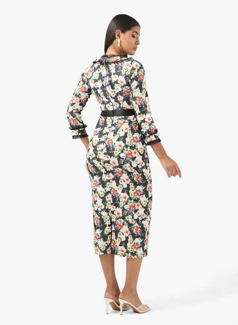 Golden Apple Floral Print Dress