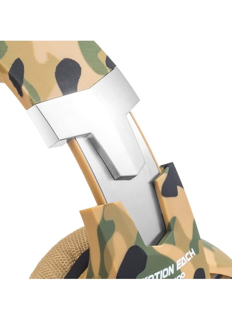 G2600 Gaming Headphone with Mic and LED Camo Yellow - Image 5