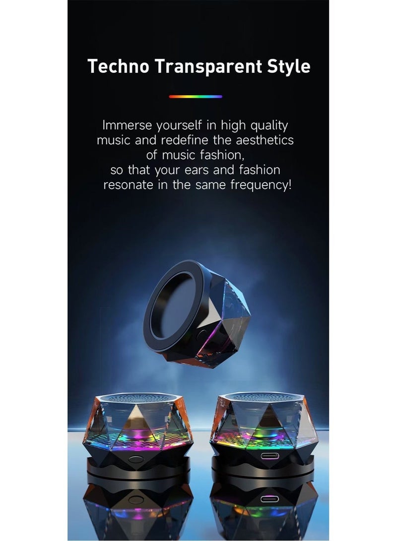 New Compact Creative Magnetic Suction Cup Wireless Bluetooth Speaker, specially designed for the Middle East region. Designed for high-temperature environments, suitable for desktop and outdoor use. Features vibrant LED lighting effects for in-car use. - Image 2