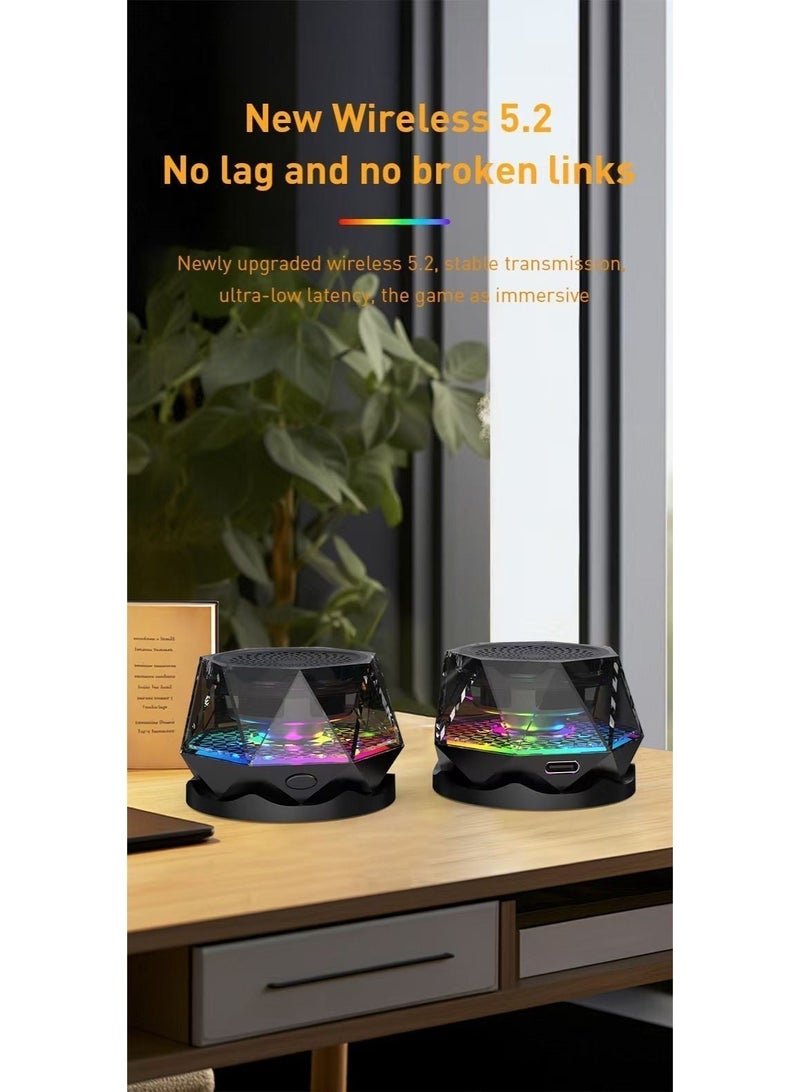 New Compact Creative Magnetic Suction Cup Wireless Bluetooth Speaker, specially designed for the Middle East region. Designed for high-temperature environments, suitable for desktop and outdoor use. Features vibrant LED lighting effects for in-car use. - Image 5