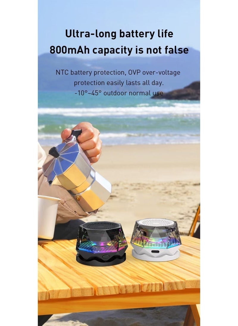 New Compact Creative Magnetic Suction Cup Wireless Bluetooth Speaker, specially designed for the Middle East region. Designed for high-temperature environments, suitable for desktop and outdoor use. Features vibrant LED lighting effects for in-car use. - Image 4