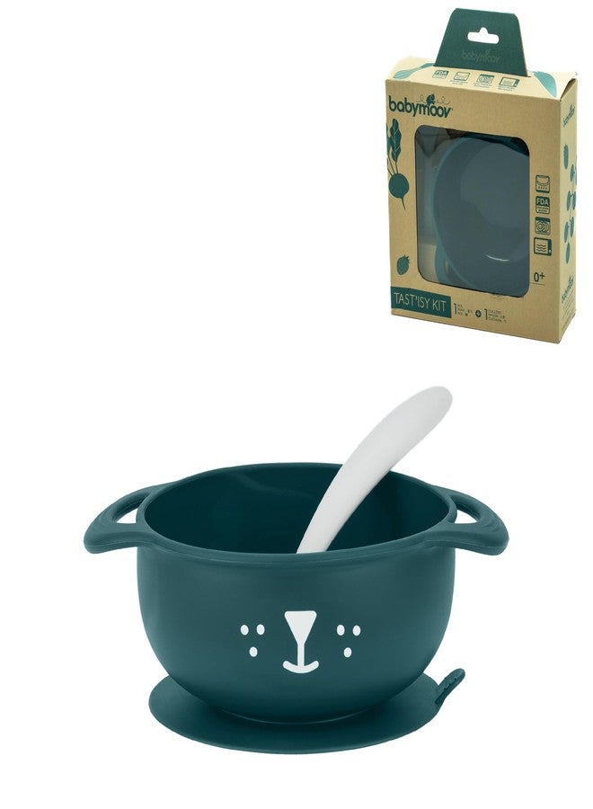Babymoov TAST'ISY Baby Feeding Set, BPA-Free Certified Non Toxic Silicone Suction Bowl and Spoon (Microwave & Dishwasher Safe) - Image 1