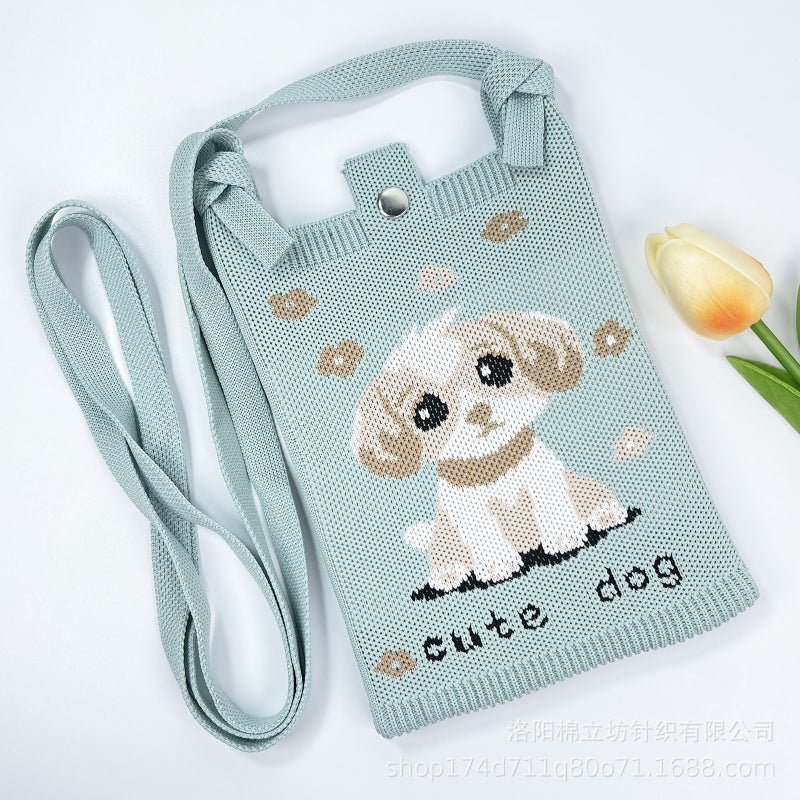New Handbag Cartoon Bag Mini Knitted Bag Mobile Phone Bag Coin Purse Compact Portable Crossbody Bag Women'S Bag - Image 1