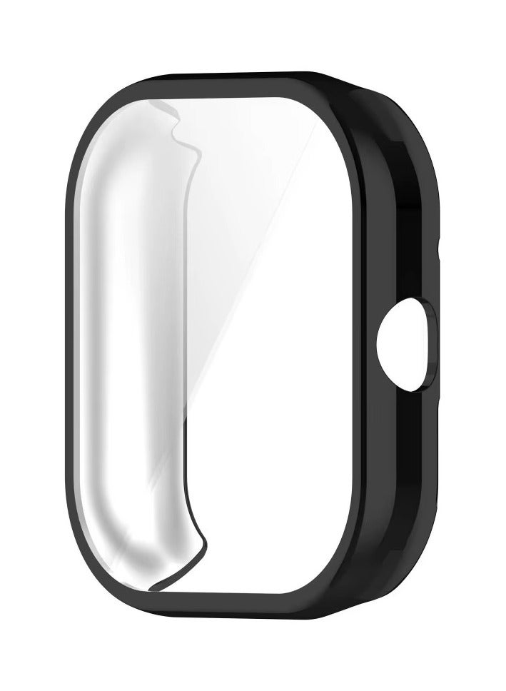 حافظة طلاء لساعة شاومي ريدمي 4 الذكية حزام ممتص للصدمات بالكامل من مادة TPU غطاء حماية ملحقات واقي شاشة (أسود) - Image 3