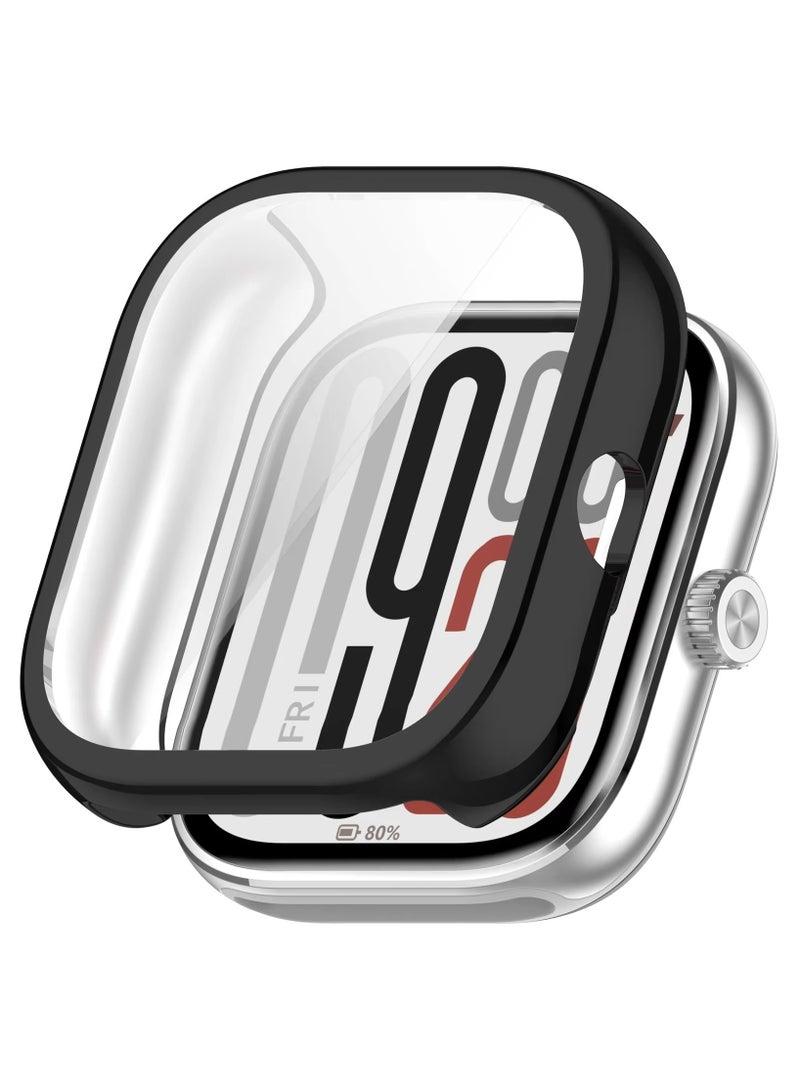 حافظة طلاء لساعة شاومي ريدمي 4 الذكية حزام ممتص للصدمات بالكامل من مادة TPU غطاء حماية ملحقات واقي شاشة (أسود) - Image 1