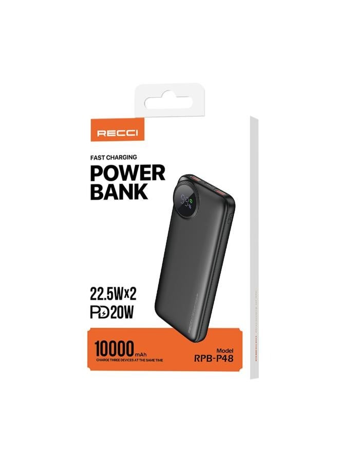 Recci RPB-P48 PD 20W Digital LED Display Fast Charging Portable Power Bank 22.5W 10000mAh - Image 5