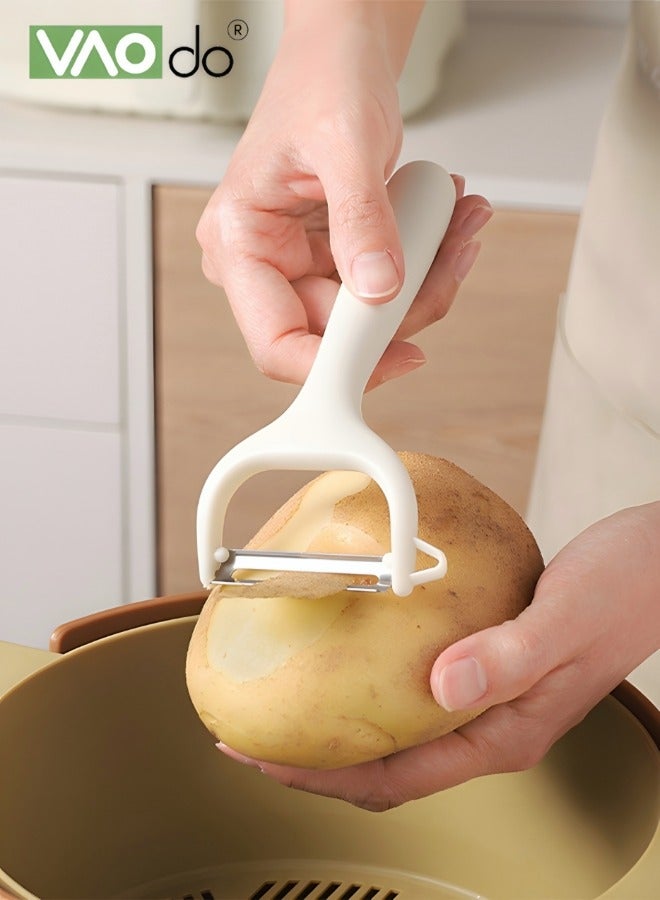 Cooking Tools Set 6 Pieces Kitchen Cooking Utensil with Holder Collection for Peeler Spatula Spoon Brush Whisk White - Image 5