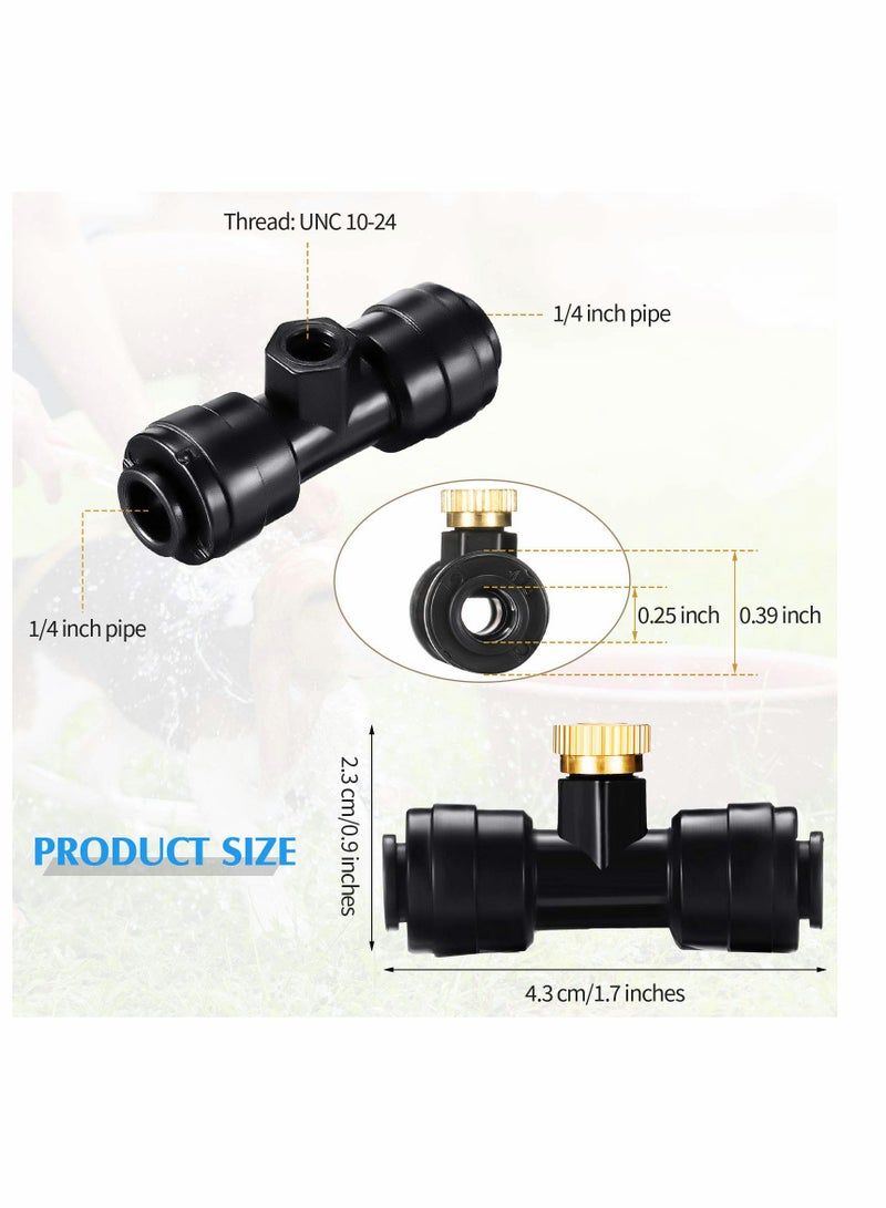 Zikra Misting Nozzles, Kit Include Water Misting Nozzle Tees Thread 1/4 Inch and Brass Orifice Nozzle with Black Plug for Outdoor Spray Cooling System (72 Pieces in Total) - Image 2