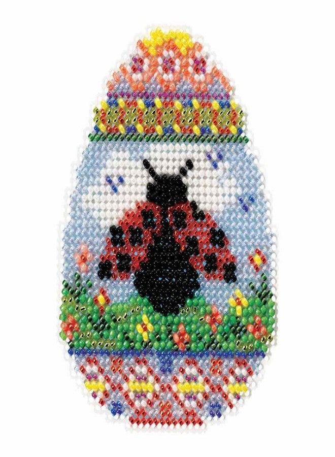 Mill Hill Ladybug Egg Beaded Counted Cross Stitch Ornament Kit Mill Hill 2016 Spring Bouquet MH181615 - Image 1
