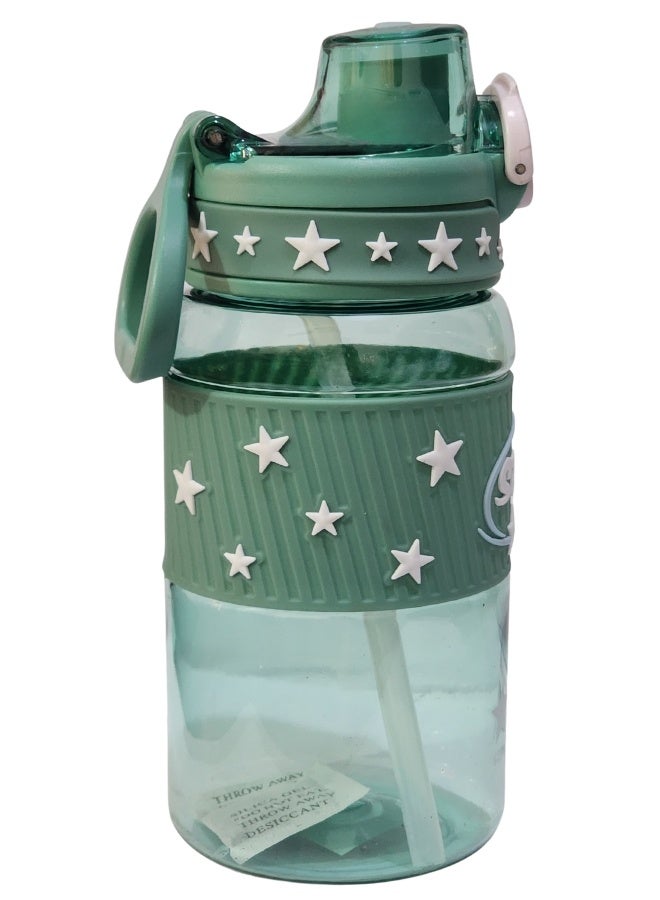 Stars 600ml Healthy Kids Water Bottle Acrylic Children's Cup Portable Kids Water Bottle, Fashion Design Large Capacity BPA Free Water Bottle for School, Shopping, Sports, Travel  - Image 3