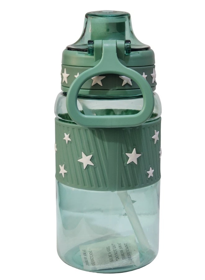 Stars 600ml Healthy Kids Water Bottle Acrylic Children's Cup Portable Kids Water Bottle, Fashion Design Large Capacity BPA Free Water Bottle for School, Shopping, Sports, Travel  - Image 2