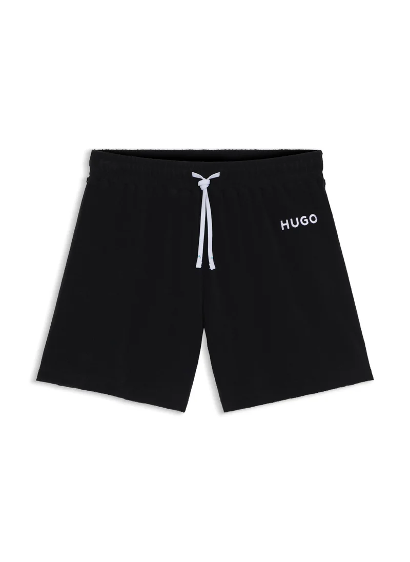 HUGO Cotton-blend shorts with logo detail