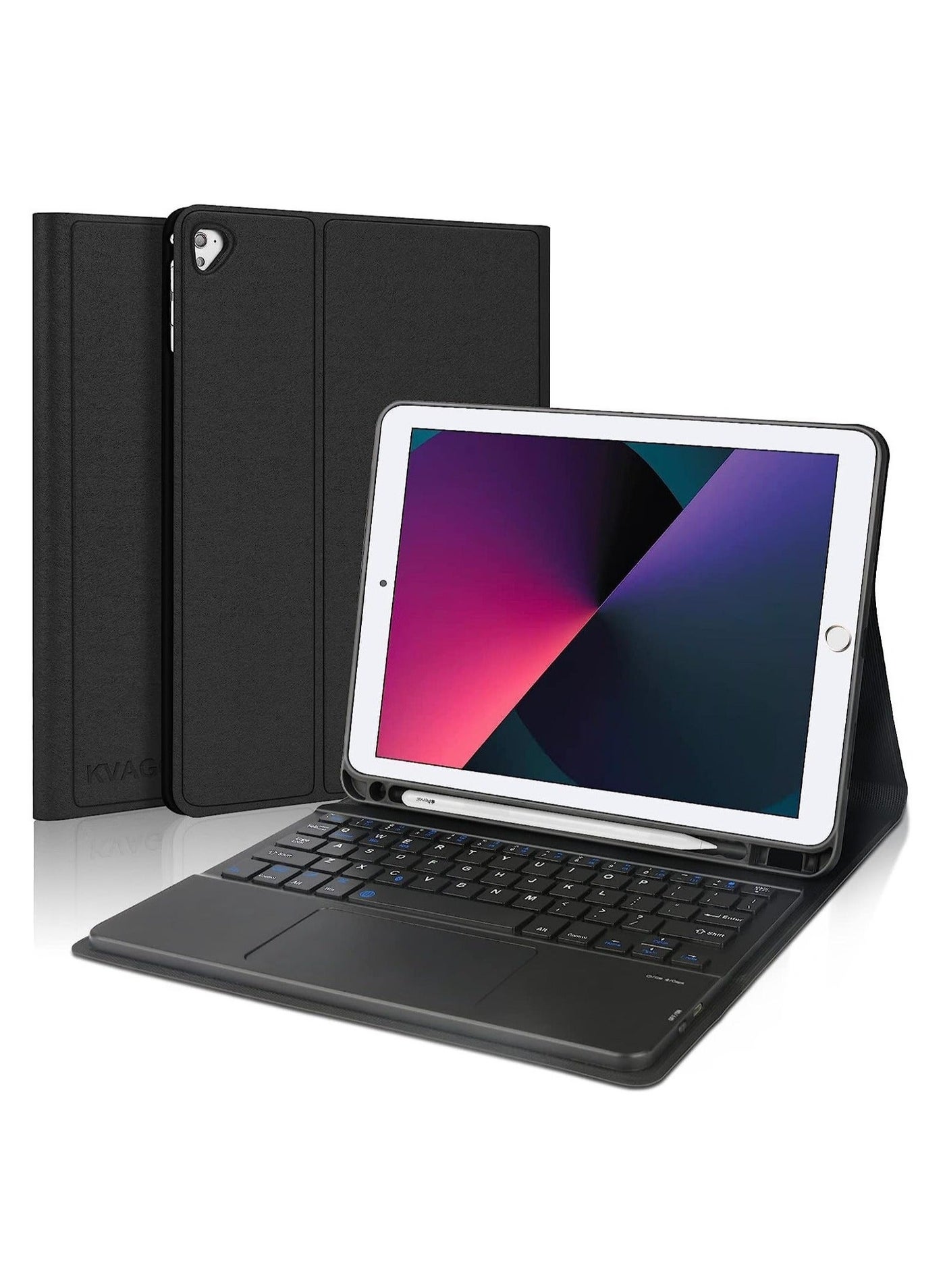 Touchpad iPad Case Keyboard 9.7 inch, Compatible with iPad 6th Generation,iPad 5th Gen, iPad Pro 9.7 inch, iPad Air 2,iPad Air, Smart Folio Cover Case with Wireless Keyboard