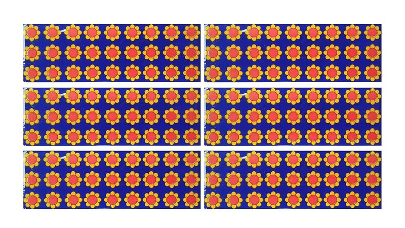 Shiv Kripa Blue Pottery Tabletop Interior Exterior Flooring Wall Kitchen Washroom Tile Mural Panel Designer Decorative Border Ceramic Tiles 3 x 9 inch Pack of 6 Tiles Blue Multi
