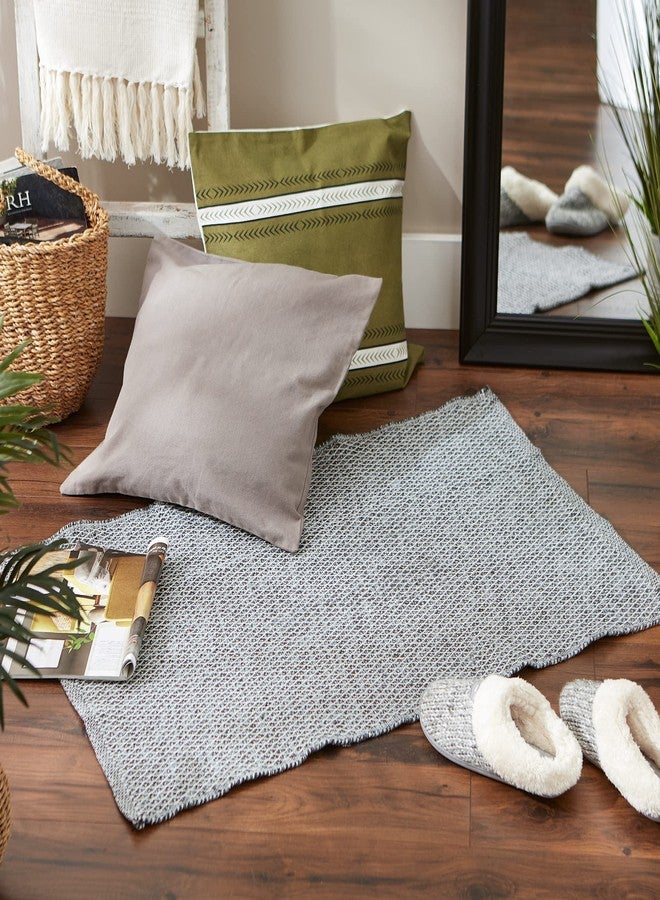 DII Woven Recycled Yarn Rag Rug Collection Miniature Diamonds, 2x3', Gray - Image 4