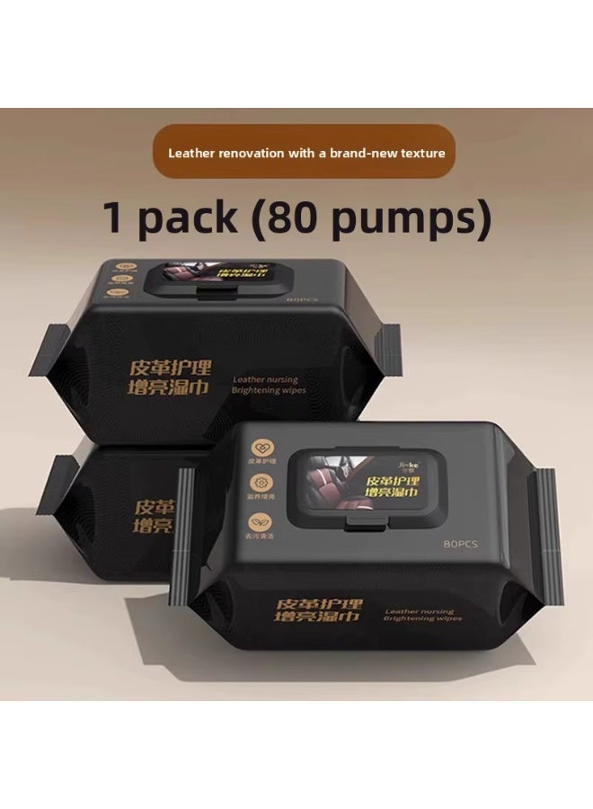 Specialized wet wipes for cleaning and polishing car leather and interior surfaces. Removes dirt and light stains, restores shine, and protects leather from dryness and cracking. Ready for quick use anytime – 80 wipes - Image 4