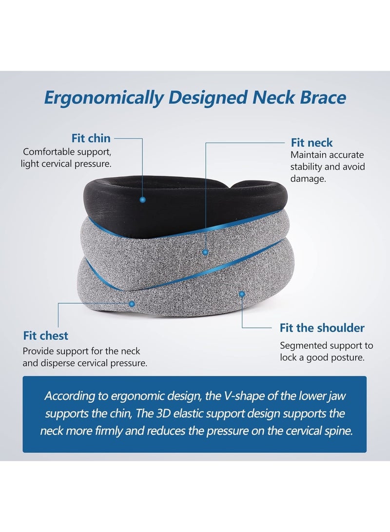 SOLARAE Neck Brace for Neck Pain and Support, Foam Cervical Collar for Sleeping, Vertebral Whiplash Wrap Alignment and Stabilize, Neck Support Brace for Pressure Relief for Women and Men(3" Depth Collar) - Image 3