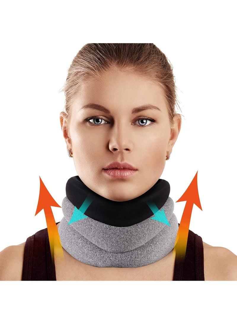 SOLARAE Neck Brace for Neck Pain and Support, Foam Cervical Collar for Sleeping, Vertebral Whiplash Wrap Alignment and Stabilize, Neck Support Brace for Pressure Relief for Women and Men(3" Depth Collar) - Image 1