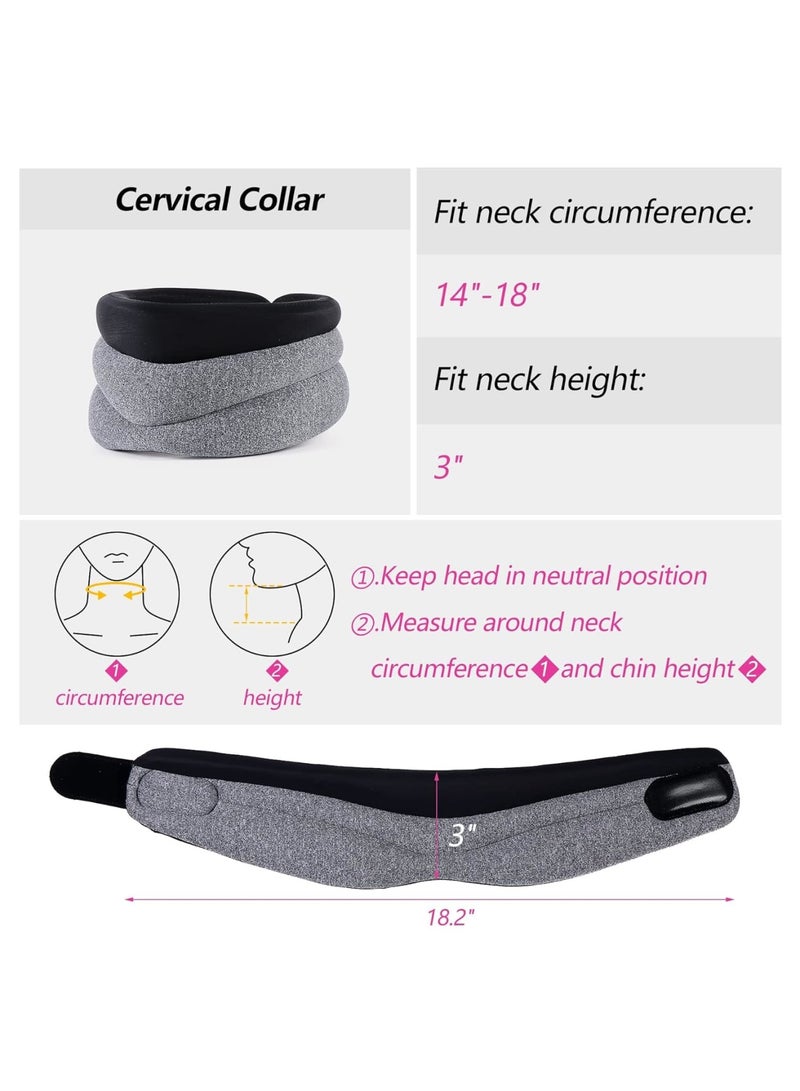 SOLARAE Neck Brace for Neck Pain and Support, Foam Cervical Collar for Sleeping, Vertebral Whiplash Wrap Alignment and Stabilize, Neck Support Brace for Pressure Relief for Women and Men(3" Depth Collar) - Image 2