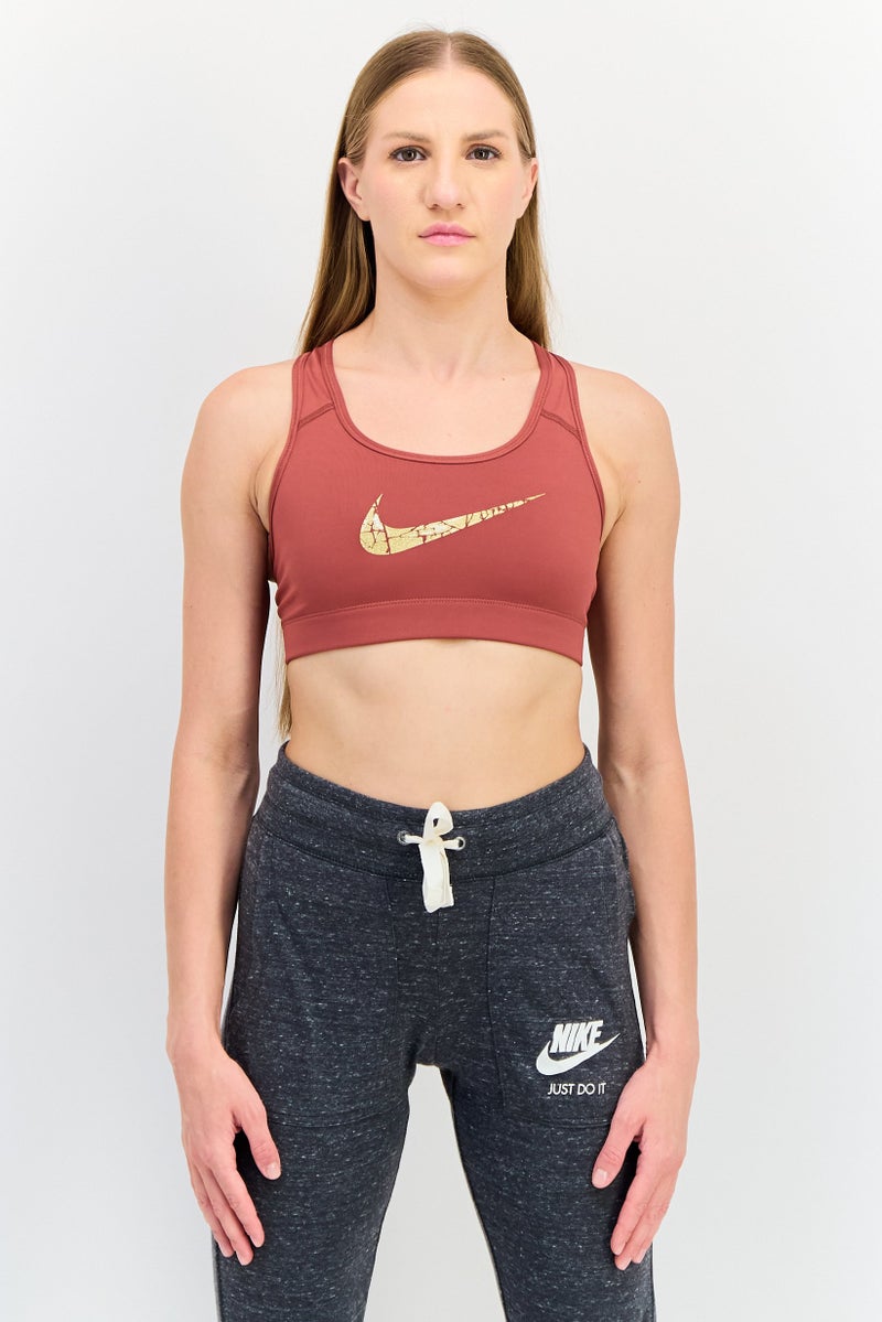 Nike Women Dri Fit Sleeveless Training Sports Bra, Rust Brown - Image 1