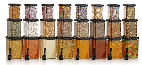 KWER Air Tight Containers For Kitchen Storage Set, BPA Container For Kitchen Storage Set, Kitchen Organizer And Kitchen Accessories Items & Storage (350ml+650ml+950ml+1400 Ml) (Set Of 24) (Plastic) - Image 3