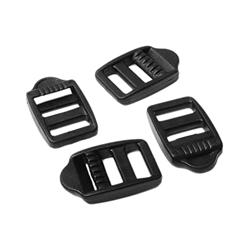 CooBigo 25 Pack 1/2"(12mm) Webbing Plastic Ladder Lock Buckle Black for Backpack Straps #FLC490-12B - Image 1