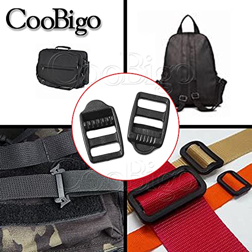 CooBigo 25 Pack 1/2"(12mm) Webbing Plastic Ladder Lock Buckle Black for Backpack Straps #FLC490-12B - Image 3