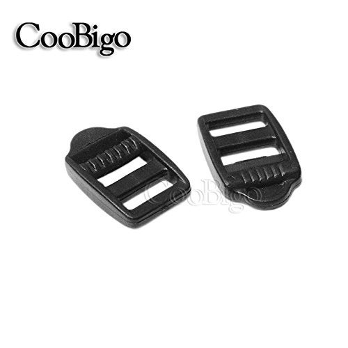 CooBigo 25 Pack 1/2"(12mm) Webbing Plastic Ladder Lock Buckle Black for Backpack Straps #FLC490-12B - Image 5