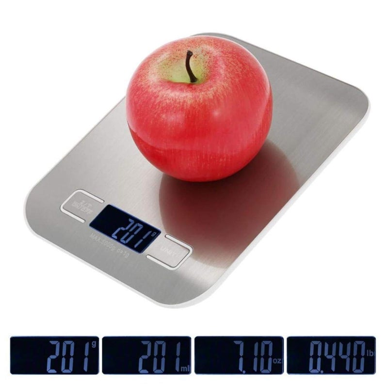 IONIX Stainless Steel Digital Electronic Kitchen Scale Weighing scale Digital Weight Machine Weight Machine for Home Kitchen Shop Multipurpose Portable Electronic Weight Machine 10 Kg With Back Light Pack of 01 - Image 4
