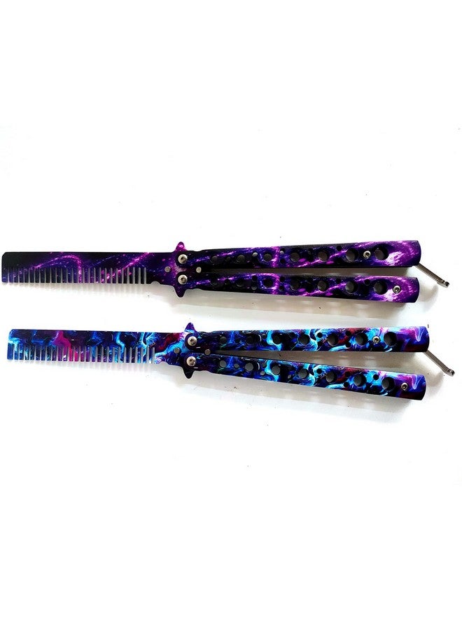 WANLIAN Beautiful Combbeautiful Comb Stainless Steel Folding Practice Combs Hair Styling Tools For Sport Outdoor Use (No.15) - Image 5