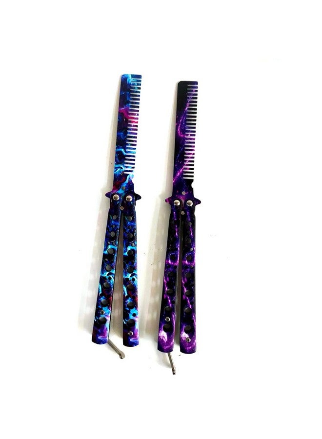 WANLIAN Beautiful Combbeautiful Comb Stainless Steel Folding Practice Combs Hair Styling Tools For Sport Outdoor Use (No.15) - Image 2