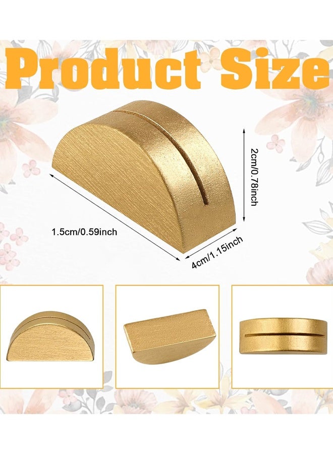 10 PCS Gold Wood Table Number Stands, Wood Place Card Holders, Semicircular Design Place Card Holders For Wedding, Ceremony, Birthday, Party, Events - Image 2