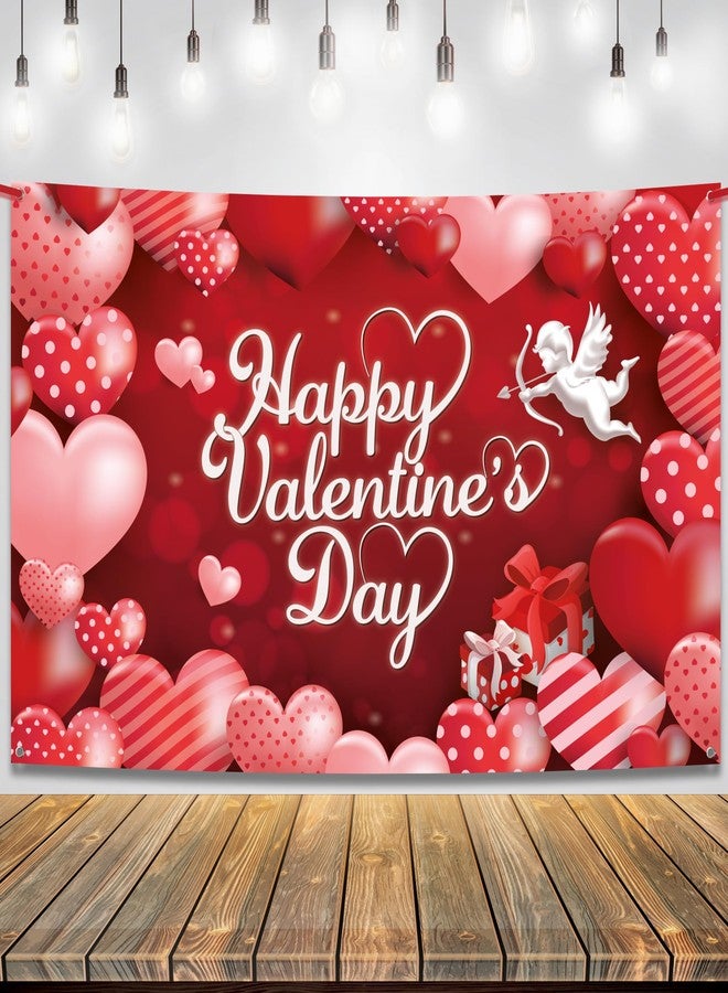 KatchOn, Happy Valentines Day Backdrop - XtraLarge, 72x44 Inch | Happy Valentines Day Banner for Valentines Day Decorations | Valentines Banner for Valentines Backdrop for Valentines Decor - Image 1