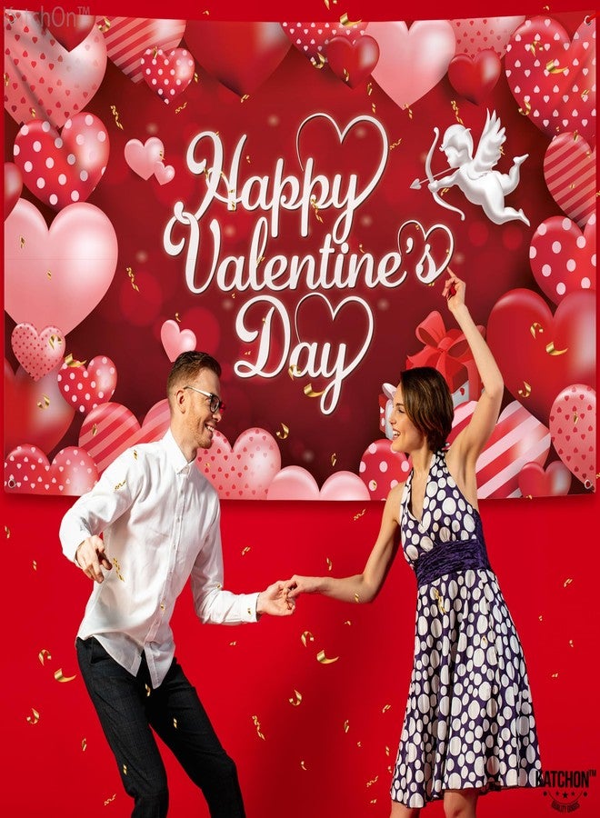 KatchOn, Happy Valentines Day Backdrop - XtraLarge, 72x44 Inch | Happy Valentines Day Banner for Valentines Day Decorations | Valentines Banner for Valentines Backdrop for Valentines Decor - Image 4