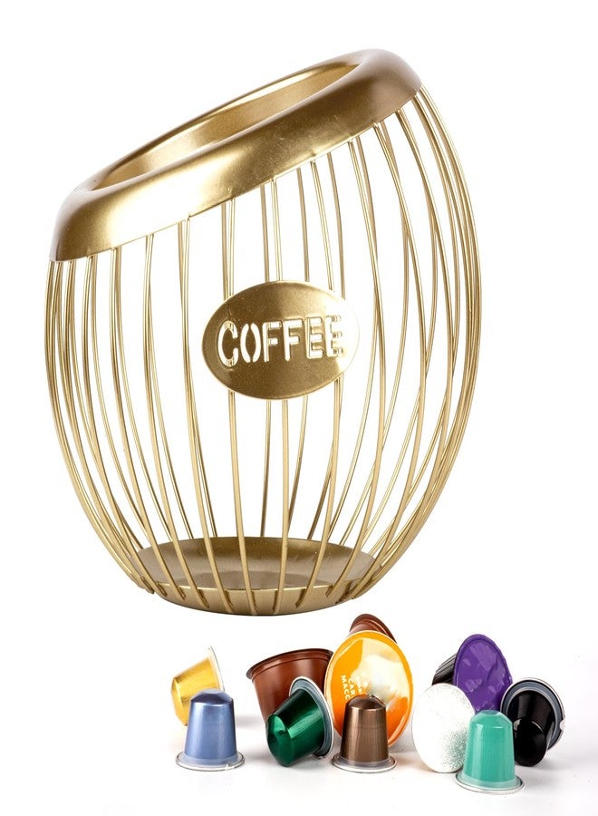 Guolich Stainless Steel Cup Coffee Basket pods holder Sturdy for Home or Office Kitchen Counter Organizer Espresso Capsule (GLOD) - Image 1