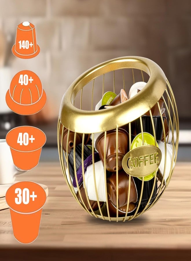 Guolich Stainless Steel Cup Coffee Basket pods holder Sturdy for Home or Office Kitchen Counter Organizer Espresso Capsule (GLOD) - Image 5
