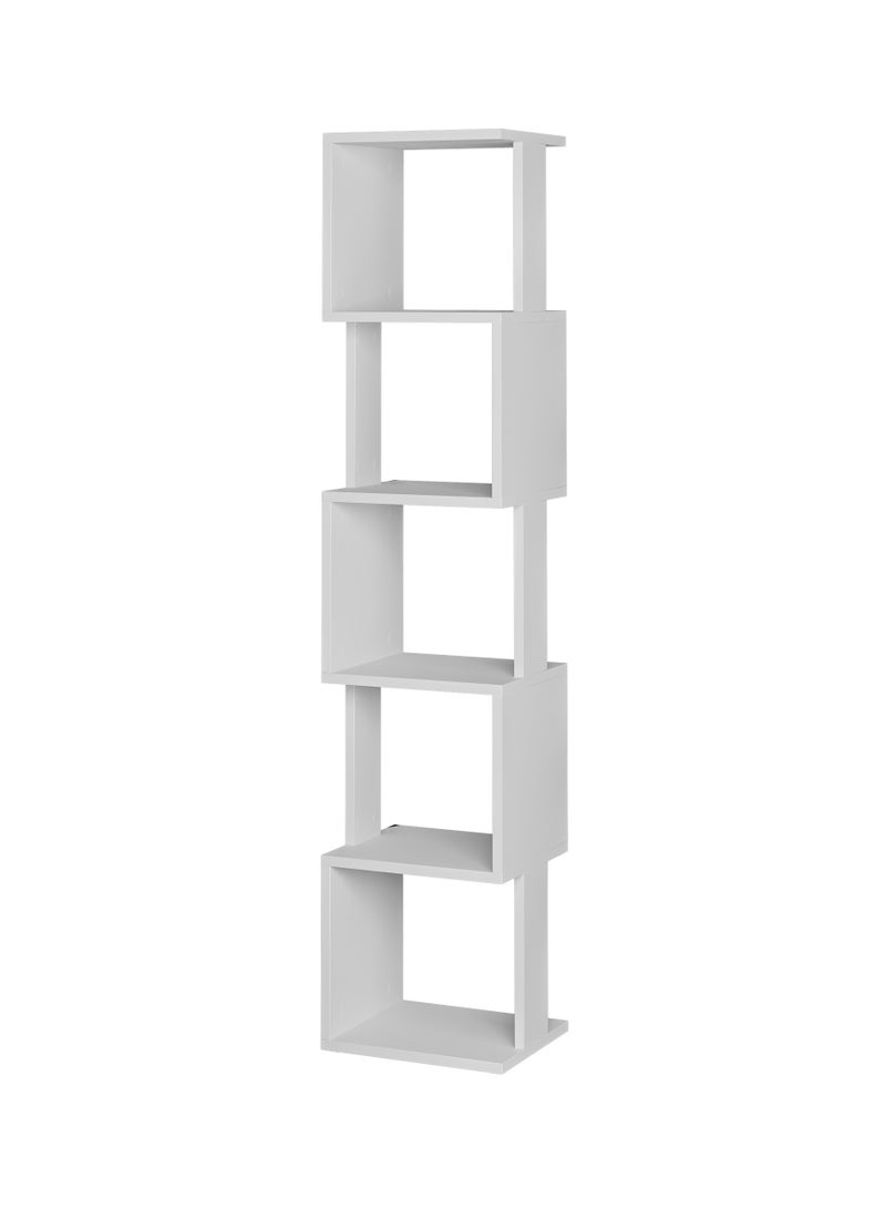 موراه مكتبة زاوية بيري من موراه هوم، خزانة كتب عصرية بستة رفوف، رف كتب متعدد التخزين، وحدة عرض لغرفة النوم، غرفة المعيشة - 30×161×35 سم - أبيض - Image 4
