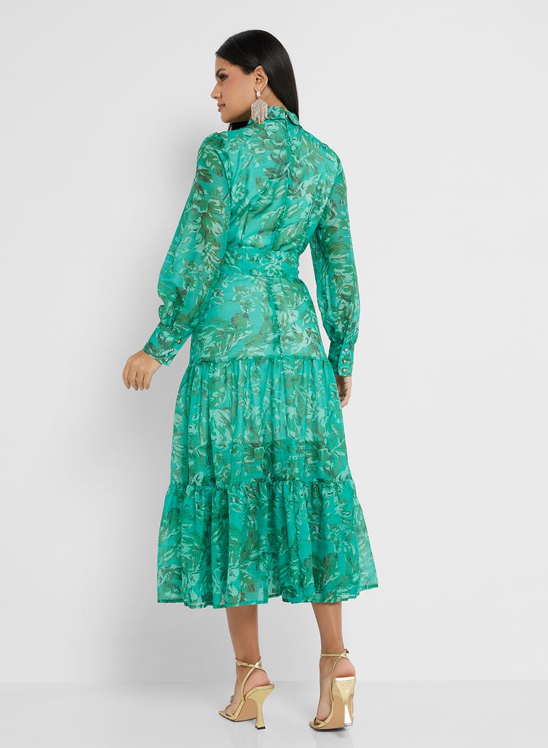 خزانة فستان طبقات بنقشة الزهور - Image 2