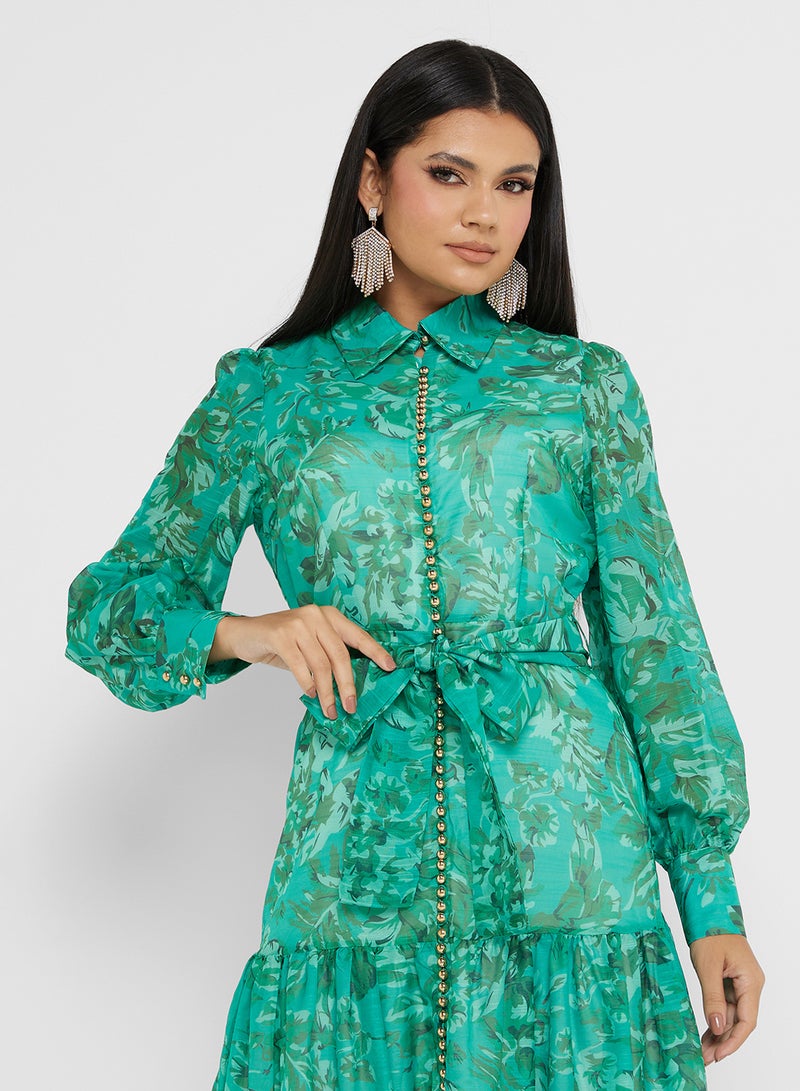 خزانة فستان طبقات بنقشة الزهور - Image 3