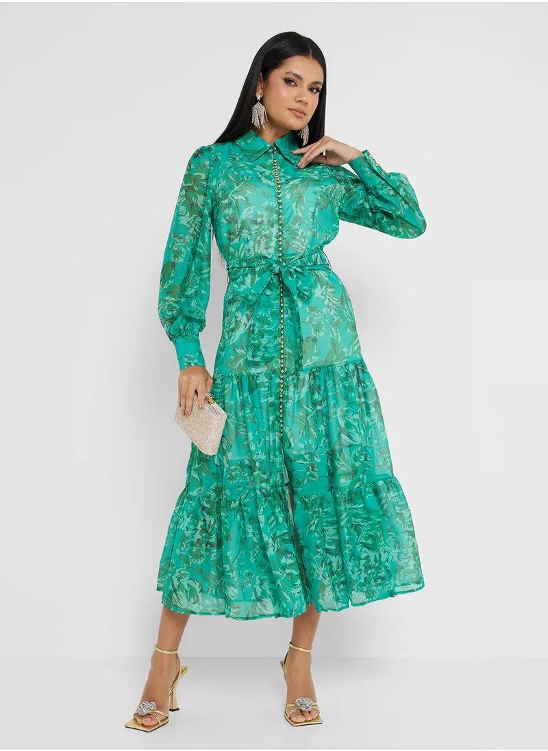 Khizana Tropical Print Dress