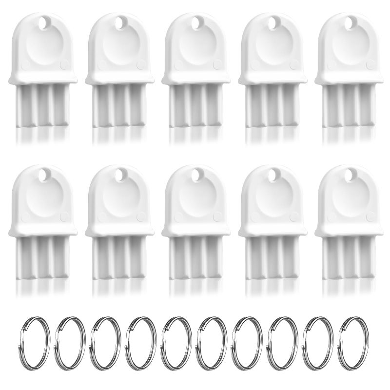 PEUTIER 10pcs Toilet Paper Dispenser Key  Universal Paper Towel Dispenser Key Replacement Tissue Dispenser Key Hard Plastic Waffle Toilet Paper Dispenser Key for Janitors Maintenance Professionals (White)  - Image 1
