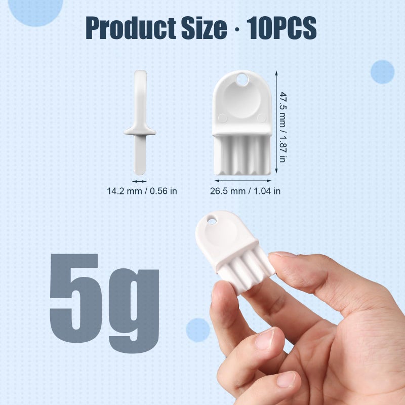 PEUTIER 10pcs Toilet Paper Dispenser Key  Universal Paper Towel Dispenser Key Replacement Tissue Dispenser Key Hard Plastic Waffle Toilet Paper Dispenser Key for Janitors Maintenance Professionals (White)  - Image 2