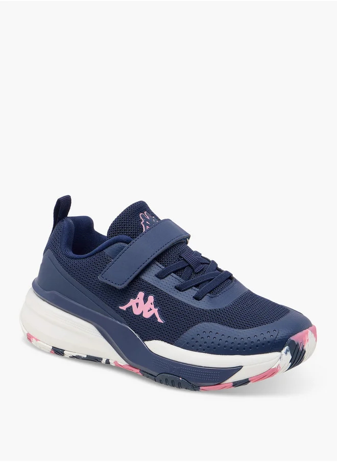 Kappa Girls' Logo Print Sports Shoes with Hook and Loop Closure